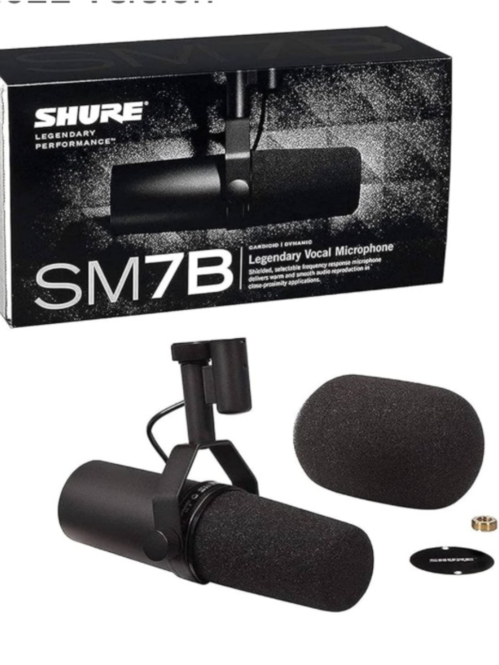 Shure SM7B Black Microphone with Foam Windscreen NIB